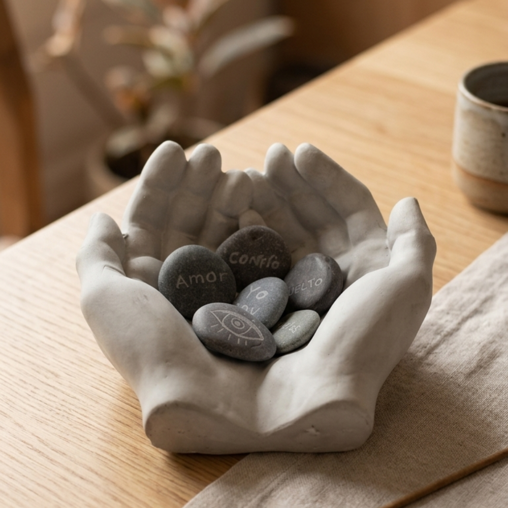 Manos + Piedras de Intención Plantiviris con tarjetas y caja