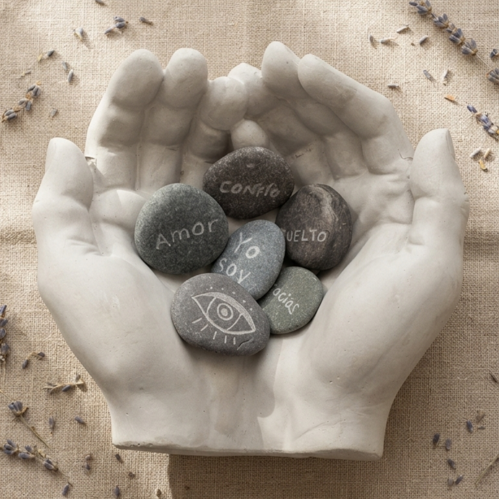 Set Manos + Piedras de Intención Plantiviris listo para regalar