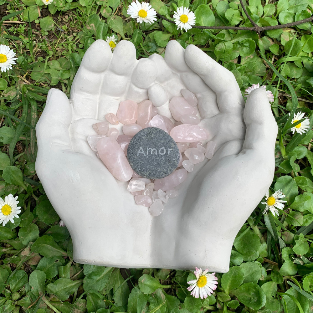 Mini cuarzos Cuarzo Rosa Plantiviris en bolsita de 100 g para amor propio, calma y suavidad
