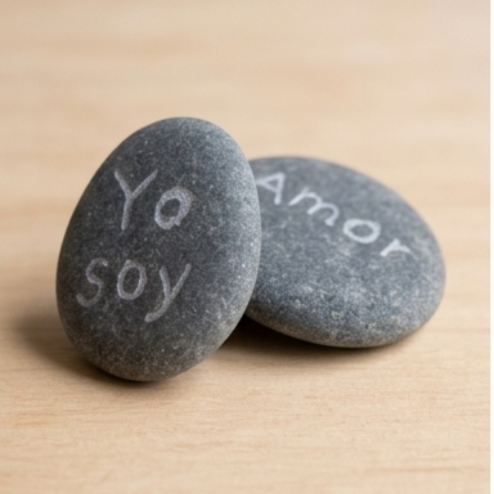 Piedras de Intención Plantiviris — vista adicional de recordatorios grabados a mano