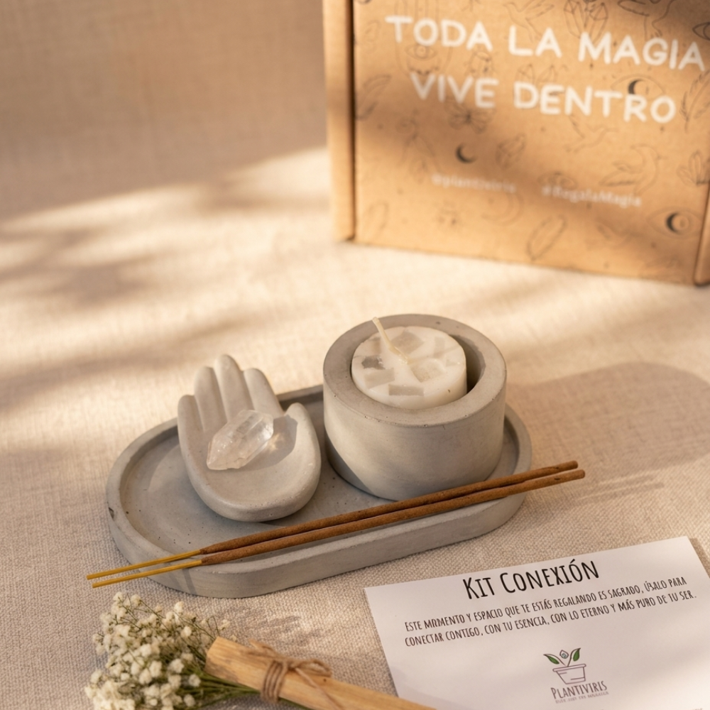 Kit Conexión Plantiviris con elementos de ritual para meditación, calma y regalo con intención